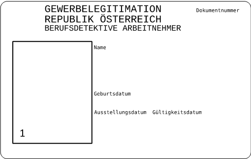 Gewerbelegitimation für Berufsdetektive Arbeitnehmer