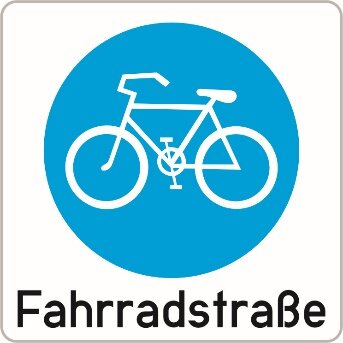 Fahrradstraße mit Schriftzug